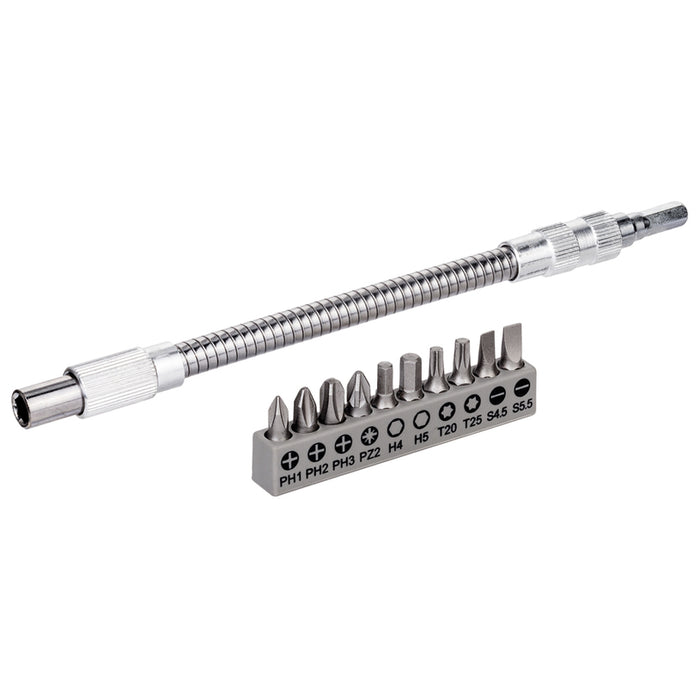 BOSCH 11 PIECE FLEXIBLE EXTENSION BIT SET 200 mm