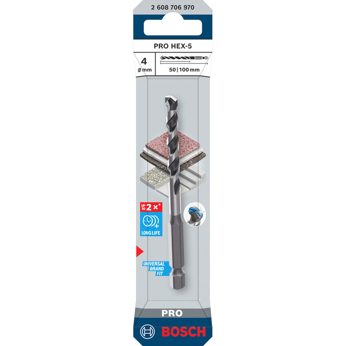 METAL DRILL BIT HEX-5 BOSCH 4x50x100