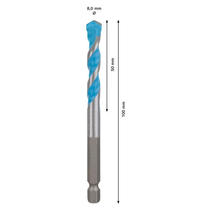 UNIVERSAL DRILL HEX-9 MULTI BOSCH 8x50x100