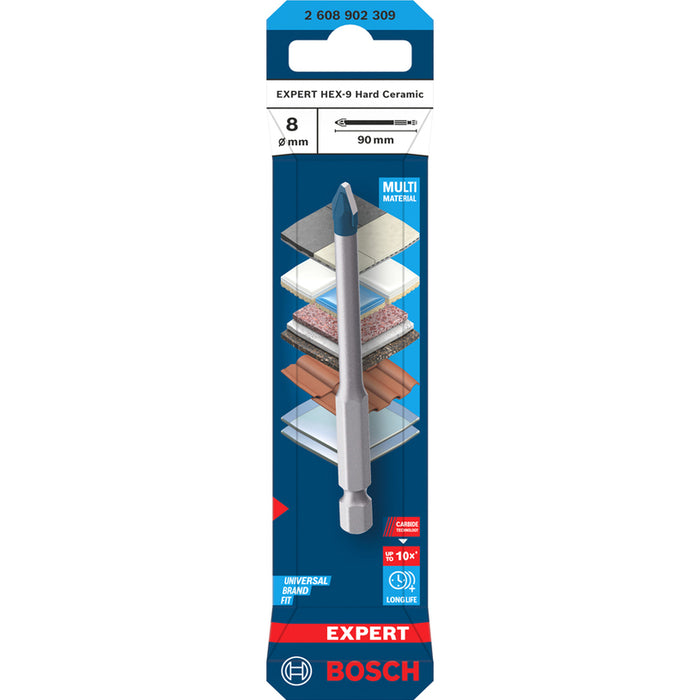 UNIVERSAL DRILL HEX-9 HARD CERAMIC BOSCH 8x90