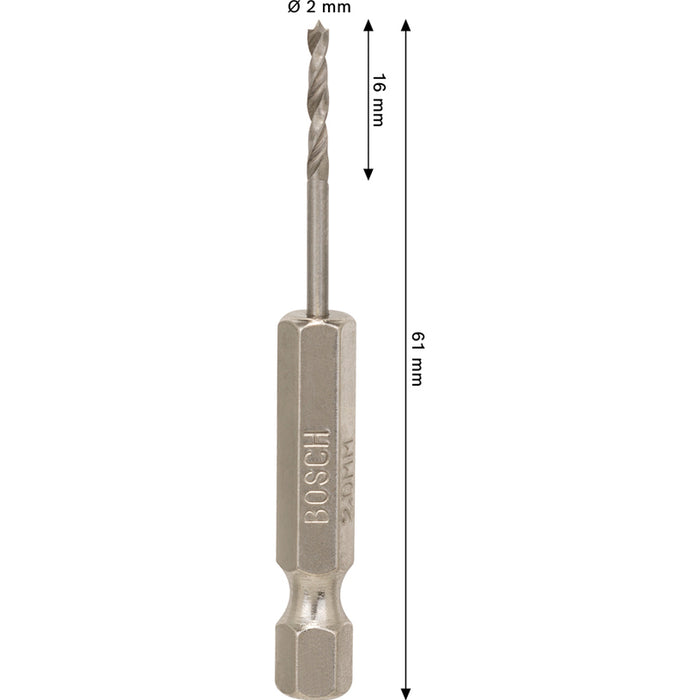 WOOD DRILL BOSCH HEX 2x62