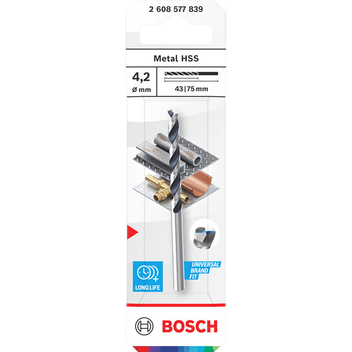 METAL DRILL BOSCH HSS 4.2x43x75