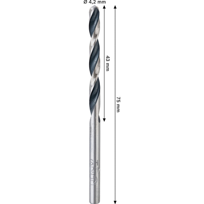 METAL DRILL BOSCH HSS 4.2x43x75