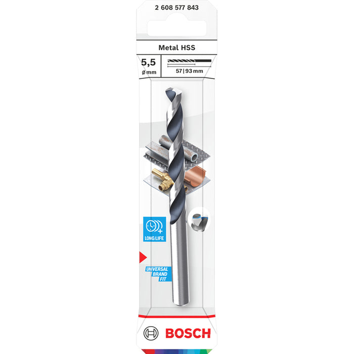 METAL DRILL BOSCH HSS 5.5x57x93