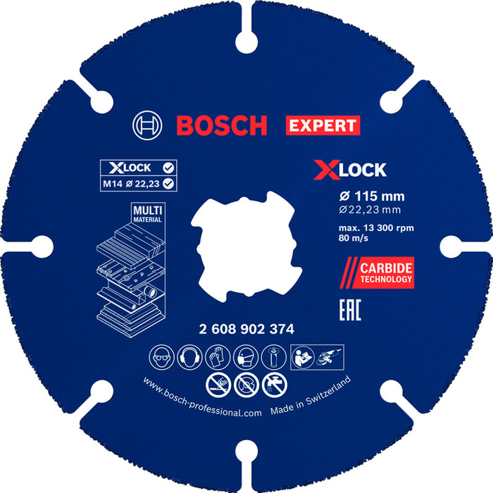 CARBIDE CUTTING DISC 115 MM BOSCH MULTI WHEEL X-LOCK