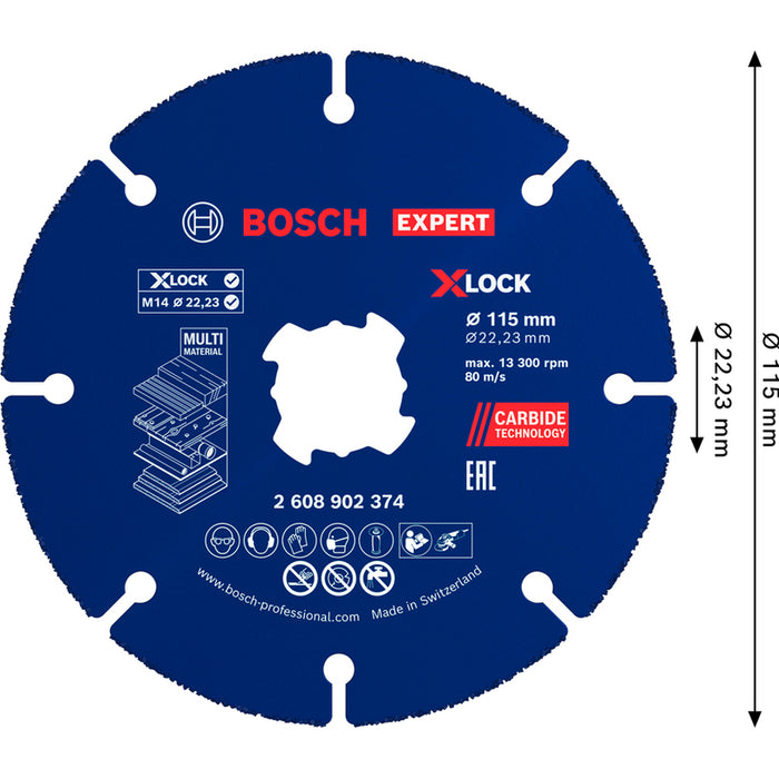 CARBIDE CUTTING DISC 115 MM BOSCH MULTI WHEEL X-LOCK