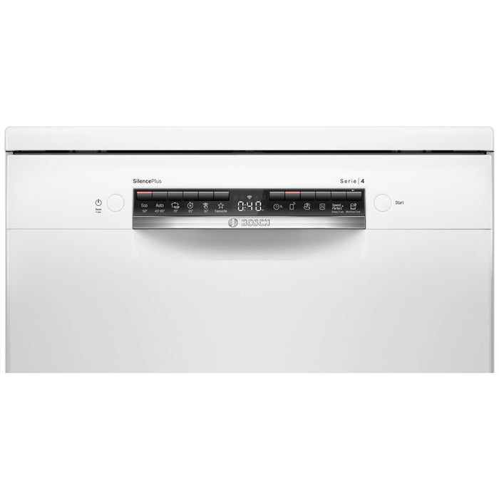 Bosch SMS4EMW06E SER4 Free-standing dishwasher, B, EcoDrying, 9,0l, 14ps, 6p/5o, 42dB(B), Silence 41dB, 3rd drawer, Rackmatic, white, HC