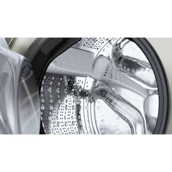 Washing machine BOSCH WGB2560X1, 10 kg, 1600 rpm. Silver stainless steel