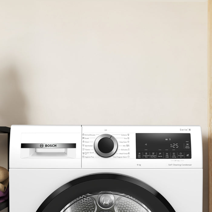 BOSCH WQG14501BY Dryer, 9 kg, Heat Pump, Auto Dry, SelfCleaning Condenser