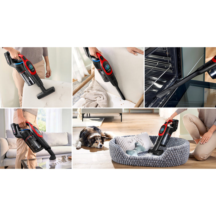 Bosch BCS1041PET stick vacuum/electric broom Battery Dry HEPA Bagless 0.4 L 23.5 W Black, Red 4 Ah