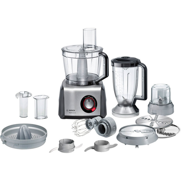 BOSCH MC812M844, Food processor, MultiTalent 8, 1250 W, add.Tritan blender, Citrus press, Dough Tool, Whisk, Black -Brushed stainless steel