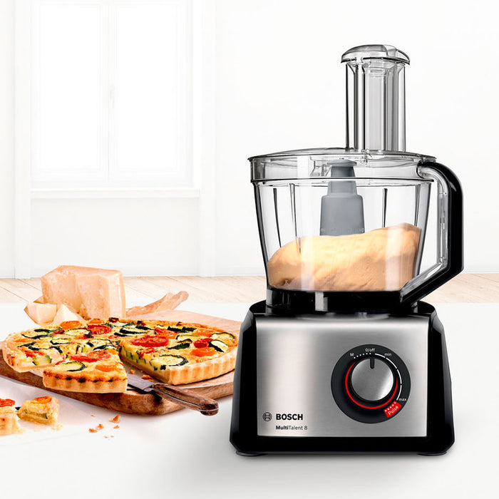 BOSCH MC812M844, Food processor, MultiTalent 8, 1250 W, add.Tritan blender, Citrus press, Dough Tool, Whisk, Black -Brushed stainless steel