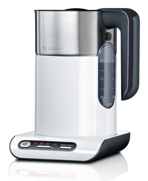 Bosch TWK8611P electric kettle 1.5 L 2400 W Anthracite, Stainless steel, White