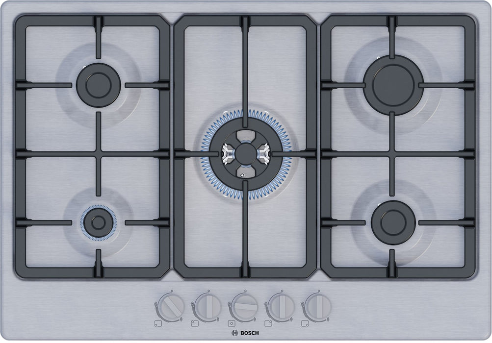 Bosch Serie 4 PGQ7B5K90 hob Stainless steel Built-in 75 cm Gas 5 zone(s)