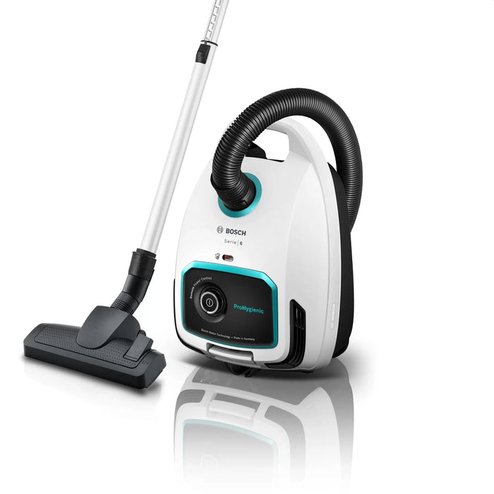 Bosch BGL6HYG1 Series 6, Vacuum cleaner with bag, 4l, ProHygienic, Remote control, UltraAllergy filter, White