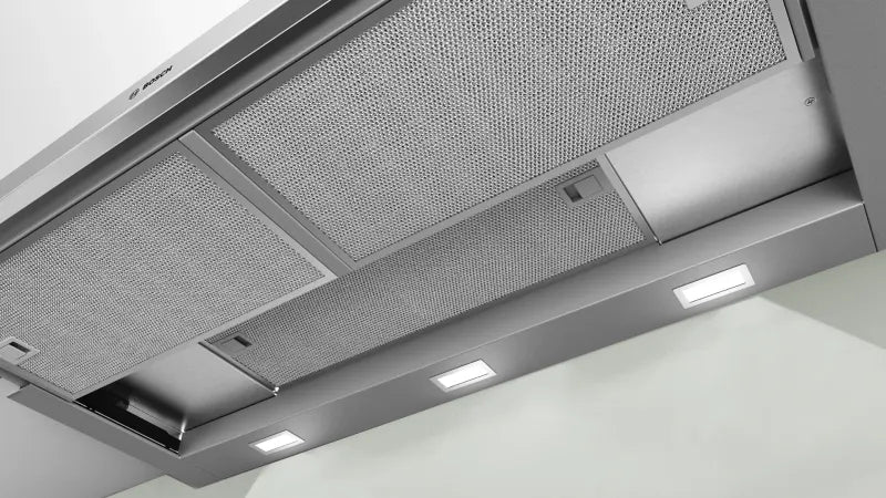 Bosch DFS097A51, Telescopic Aspirator, Semi-built-in, 90 cm, Energy class A, 397 m3/h, 53 dB, LED display, Silver metallic