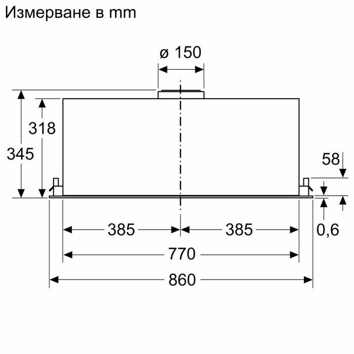 Built-in hood BOSCH DLN87AC50 stainless steel. 86 cm