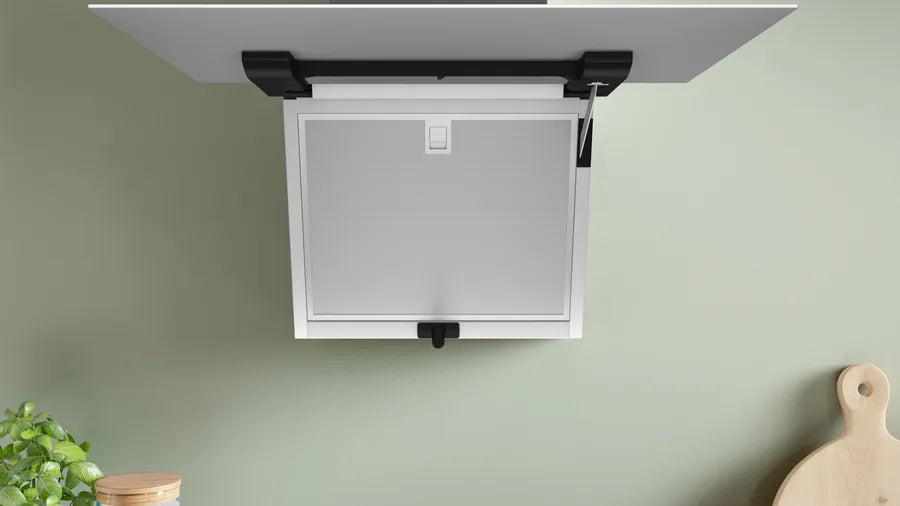 Bosch DWK67FN20, SER4, Wall hood 60 cm, A+, EcoSilence Drive, Alexa voice control, transparent glass, white print, max 431 m3/h, 56 dB, HC