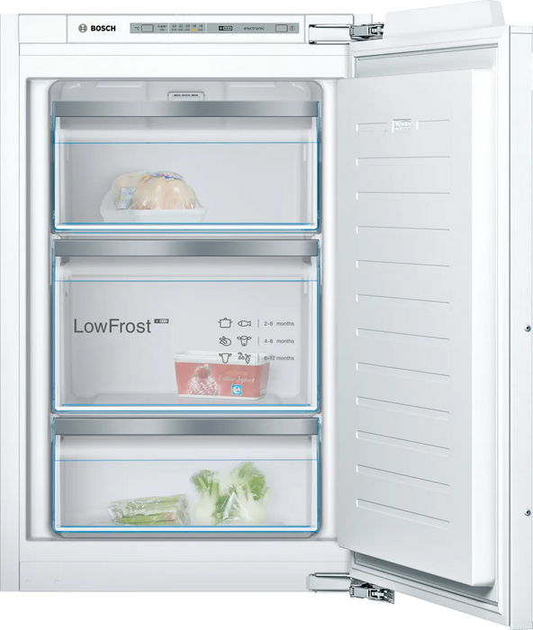 Bosch GIV21AFE0 SER6 BI freezer LowFrost, E, 87,4cm, 97l, 36dB, 3 drawers (1 BigBox), LED control, flush-folding