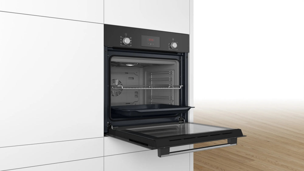 Bosch HBF153BB0, SER2, 3D HotAir, EcoClean Direct, 66 l, LED display with sinking buttons, Energy efficiency A, Black