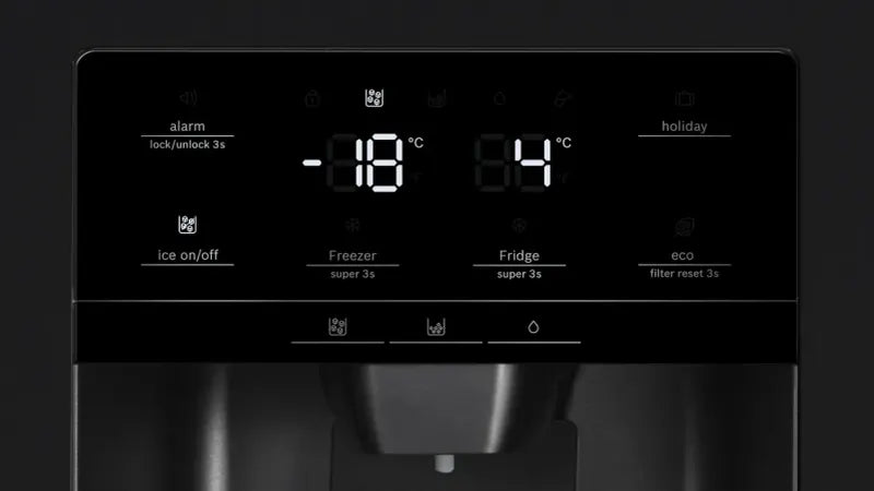BOSCH side-by-side fridge freezer KAD93ABEP, 562 l, NoFrost, 178.7 x 90.8 cm black