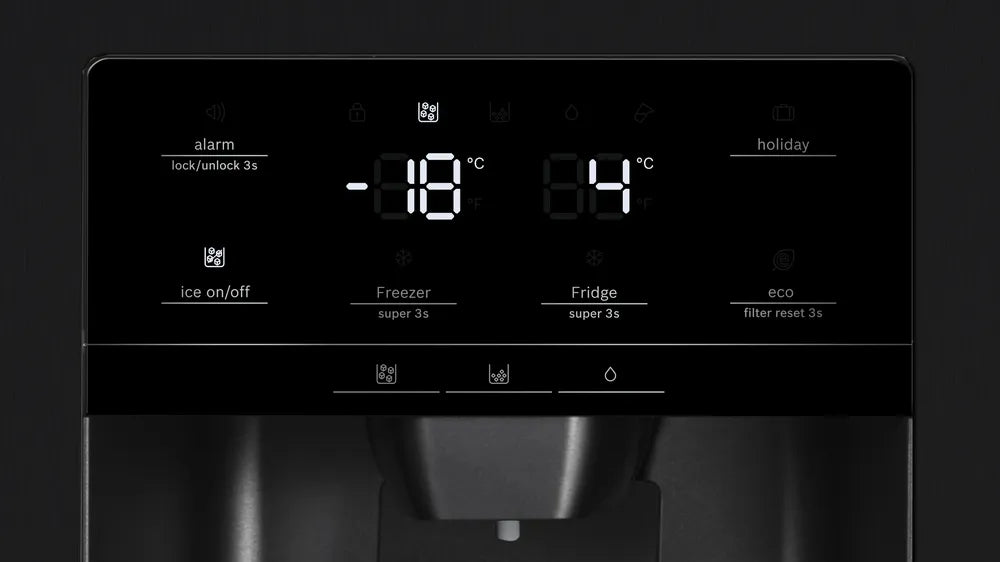 Refrigerator with freezer BOSCH side-by-side KAD93ABEP, 562 l, NoFrost, 178.7 x 90.8 cm black