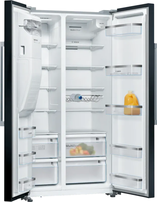BOSCH side-by-side fridge freezer KAD93ABEP, 562 l, NoFrost, 178.7 x 90.8 cm black