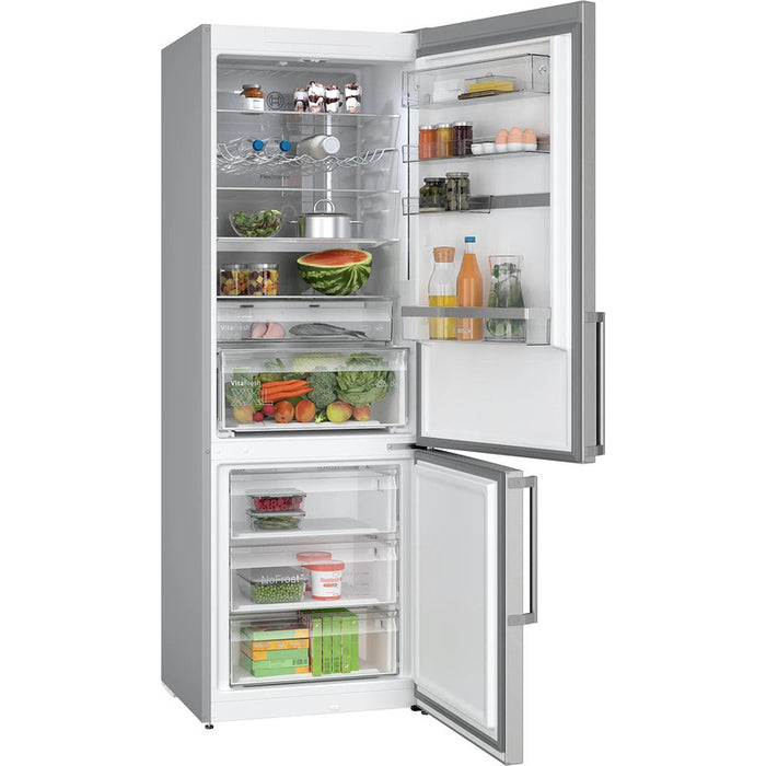 Bosch KGN49AICT SER6; Free-standing fridge-freezer NoFrost, C, 203/70/67cm, 440l(311+129), 35dB, VitaFresh XXL, 0° drawer, Metal back wall with MultiAirflow, Stainless steel