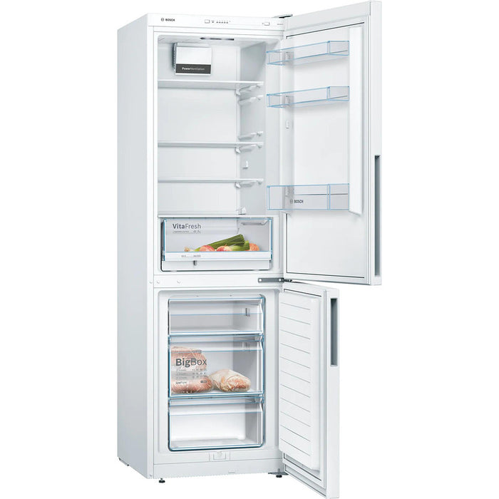 Refrigerator with freezer BOSCH KGV362WEAS, 308 l, VitaFresh, 186 cm