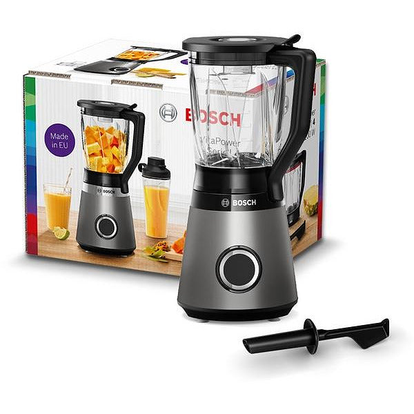Bosch MMB6172S Series 4, VitaPower Blender, 1200 W, Glass ThermoSafe jug 1.5 l, Two speed settings and pulse function, ProEdge stainless steel blades made in Solingen, Silver