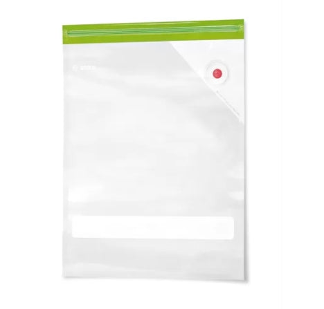 Bosch MSZV0FB3, Set of 10 large vacuum bags with zipper (3.8 l), BPA-free, reusable, dishwasher safe, suitable for low-temperature sous-vide cooking