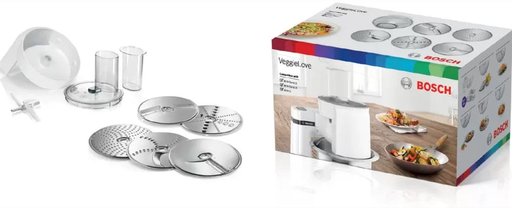 Bosch MUZ5VL1, Veggielove kit, 5 discs for fast cutting, planing and shredding of a wide range of products