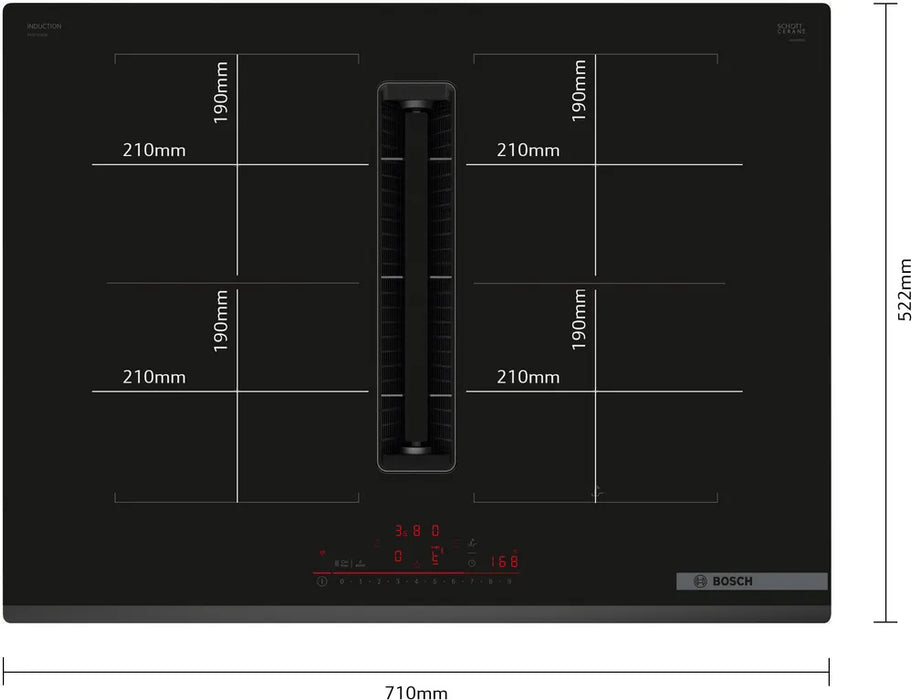 Induction hob with built-in ventilation BOSCH PVQ731H26E