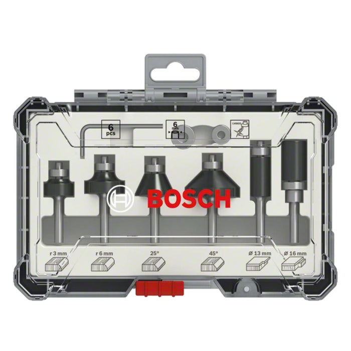 Multipurpose router bit set BOSCH 6 mm 6 Pieces