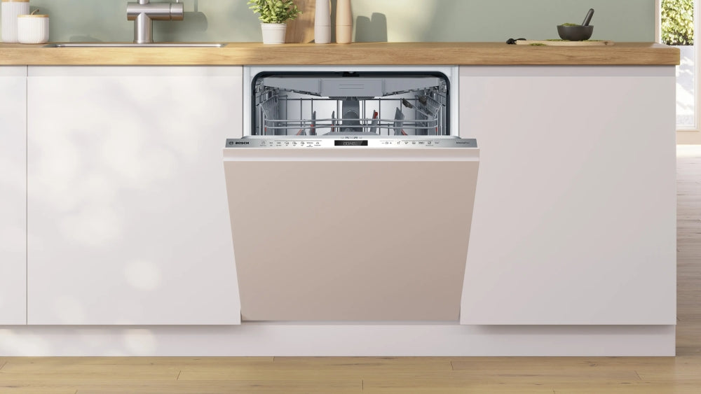 Bosch SMD6ECX21E, SER6, Dishwasher fully integrated, A, EfficientDry, 9,0l, 14ps, 7p/5o, 42dB(B), Silence 41dB, 3rd drawer, OpenAssist, display, Extra Clean Zone, TimeLight, HC