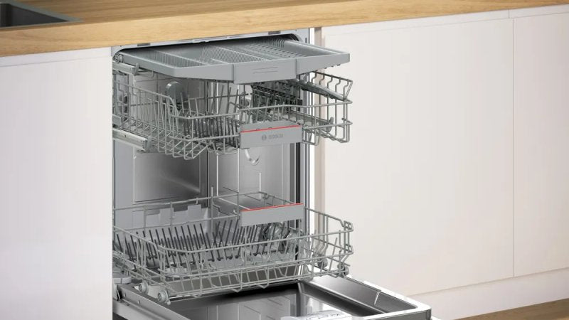 Bosch SMH4HVX14E, SER4, Dishwasher fully integrated, C, Polinox, 9,0l, 14ps, 6p/5o, 46dB(C), Silence 45dB, 3rd drawer, VarioHinge+, Rackmatic, HC