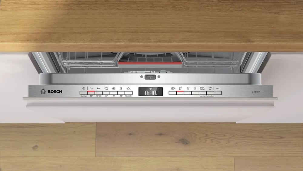 Bosch SMH4HVX14E, SER4, Dishwasher fully integrated, C, Polinox, 9,0l, 14ps, 6p/5o, 46dB(C), Silence 45dB, 3rd drawer, VarioHinge+, Rackmatic, HC