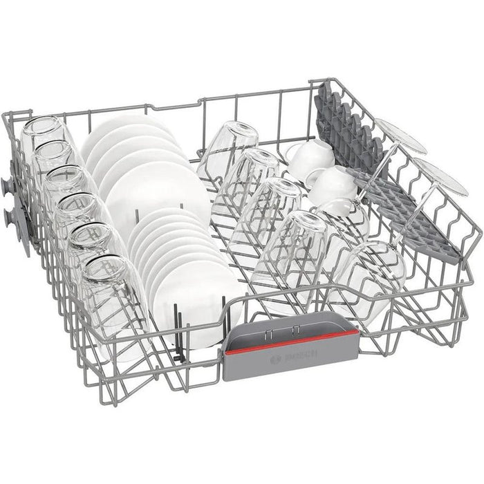 Bosch SMS46KW02E, SER4, Free-standing dishwasher, E, Polinox, 9,5l, 13ps, 6p/4o, 46dB(C), 3rd drawer, Rackmatic, white, w/o HC