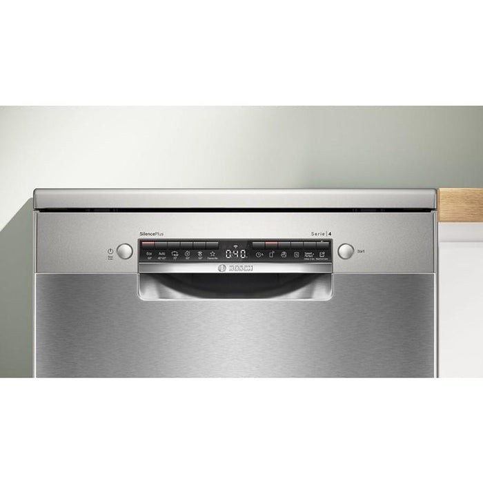 Bosch SMS4EVI08E, SER4, Free-standing dishwasher, B, EfficientDry, Polinox, 9,0l, 14ps, 6p/5o, 44dB(B), Silence 43dB, 3rd drawer, Rackmatic, inox, HC
