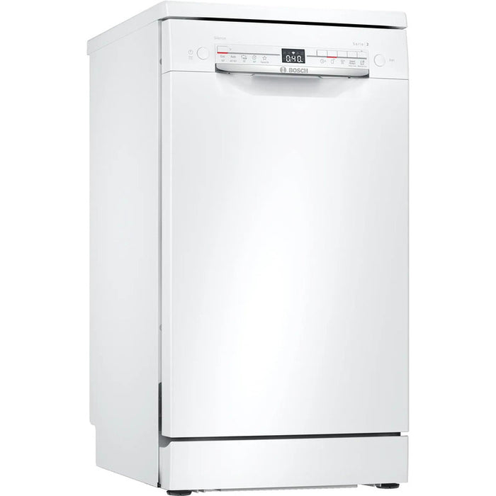 Bosch SPS2IKW10E, SER2, Free-standing dishwasher 45cm, F, 9,5l, 9ps, 5p/4o, 48dB(C), display, Start delay 24h continuous, white, HC