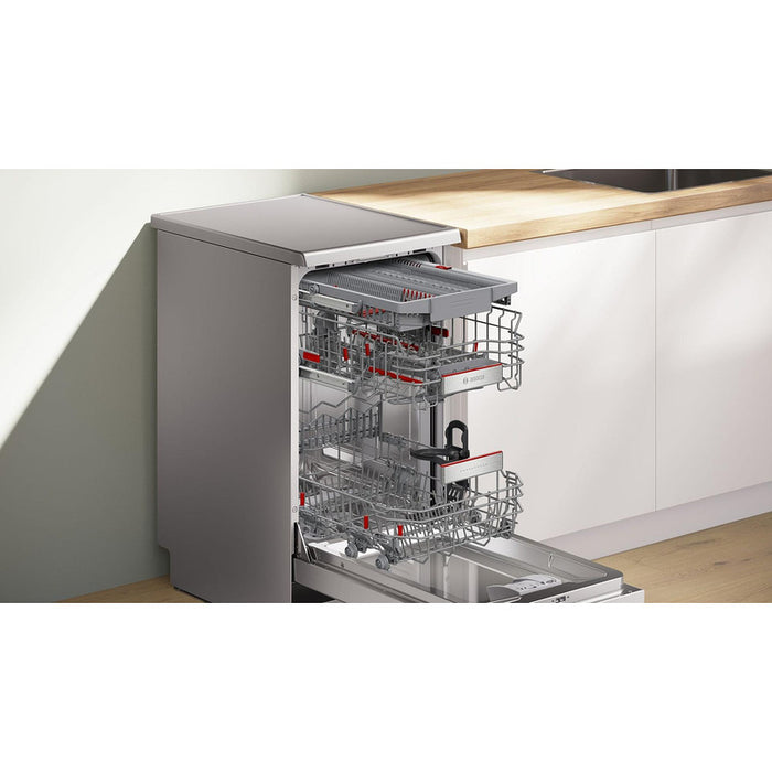Bosch SPS6EMI21E, SER6, Free-standing dishwasher 45cm, B, EfficientDry, 8,7l, 10ps, 8p/5o, 43dB(B), Silence 43dB, 3rd drawer, inox, interior light, HC