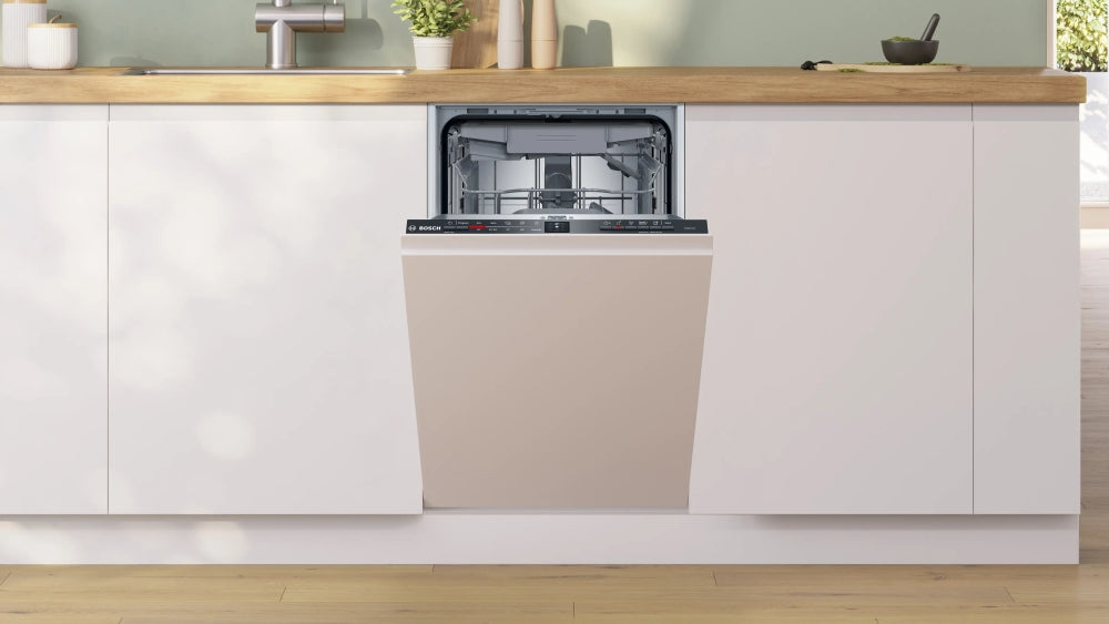 Bosch SPV2HMX02E, SER2, Dishwasher fully integrated 45cm, D, 8,9l, 10ps, 5p/4o, 46dB(C), 3rd Vario drawer, Auto program, Rackmatic, HC