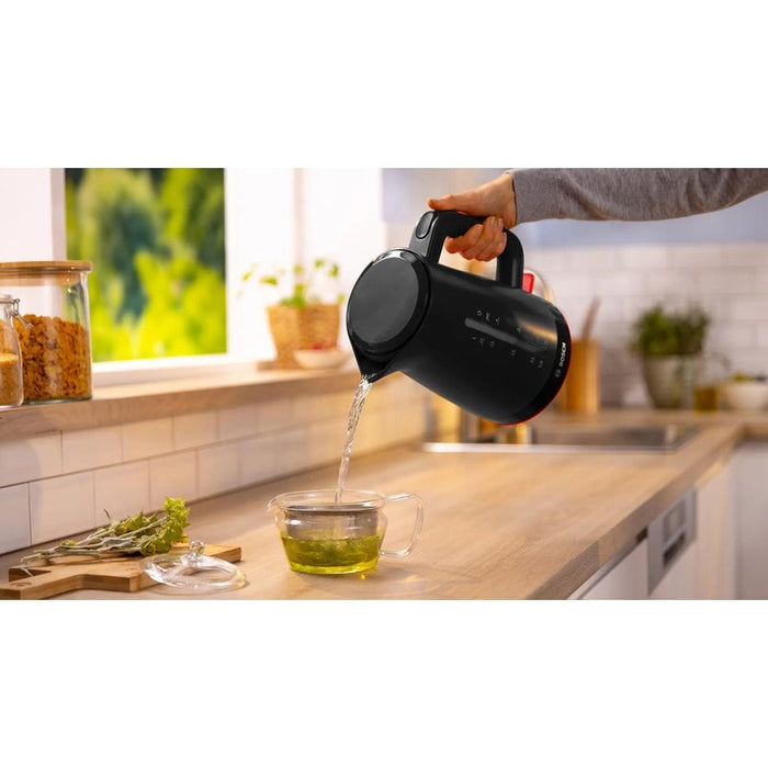 Bosch TWK3M123, MyMoment Plastic Kettle, 2400 W, 1.7 l, Cup indicator, Limescale filter, Triple safety function, Black
