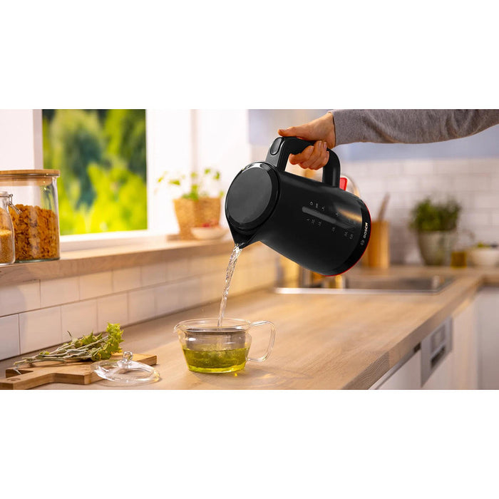 Bosch TWK3M123, MyMoment Plastic Kettle, 2400 W, 1.7 l, Cup indicator, Limescale filter, Triple safety function, Black