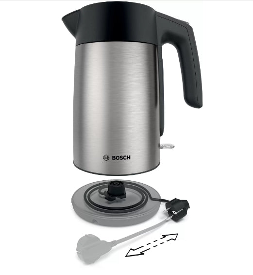 Bosch TWK7L460, Kettle, 2000-2400 W, 1.7 l,  Cup indicator, Triple safety function, Stainless steel