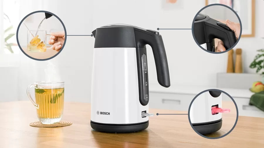 Bosch TWK7L461, Kettle, 2400 W, 1.7 l, White