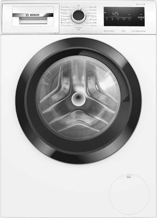 Bosch WAN24168BY SER4 Washing machine 8kg, A, 1200rpm, 51/71dB(A), Iron Assist, waveDrum 65l, 6 options, Sportswear, black-blackgrey door