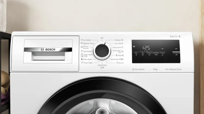 Bosch WAN24168BY SER4 Washing machine 8kg, A, 1200rpm, 51/71dB(A), Iron Assist, waveDrum 65l, 6 options, Sportswear, black-blackgrey door