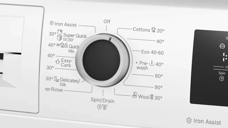 Bosch WAN2806NBY, SER4, Washing machine 8kg, A, 1400rpm, 51/72dB(A), Iron Assist, waveDrum 65l, 4 options, silver-blackgrey door