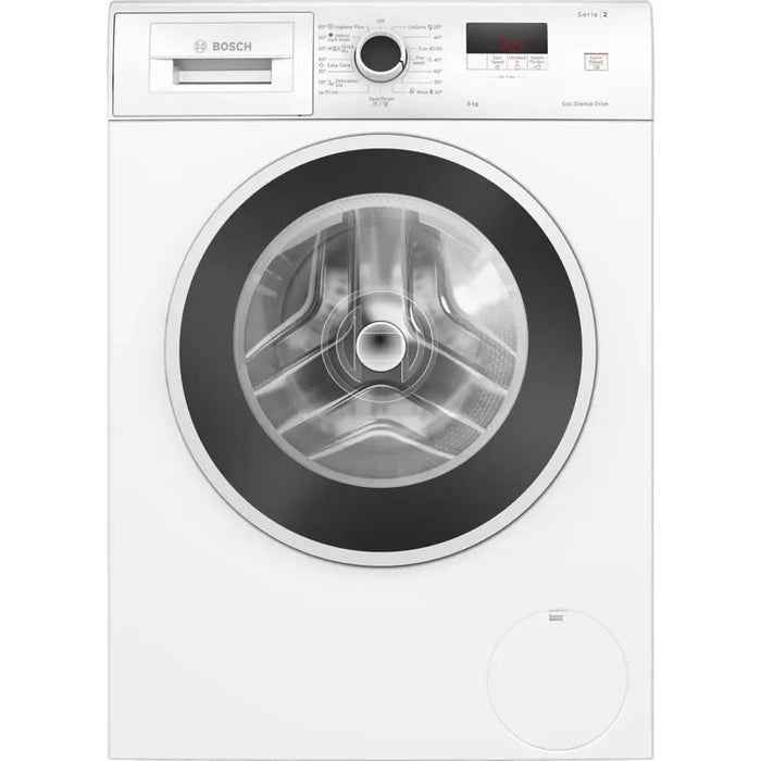 Bosch WGE03200BY, SER2, Washing machine 8kg, A, 1200rpm, 51/71dB(A), waveDrum 65l, 4 options, SpeedPerfect, Hygiene+, Jeans/dark wash, white-blackgrey door